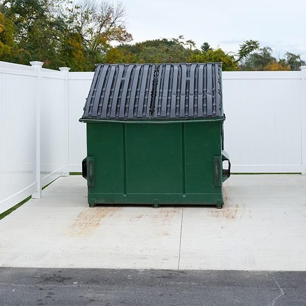 our commercial dumpsters can be used for most non-hazardous materials, including food waste, cardboard, and construction debris